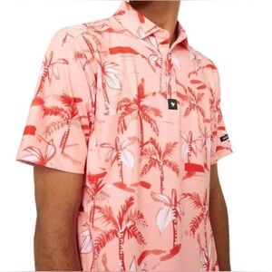 Bad Birdie Ricky Rose Short Sleeve Core Performance Polo Golf Shirt Men's  2XL